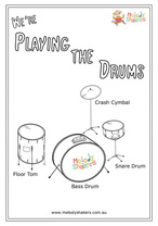 Playing the Drums Coloring Page