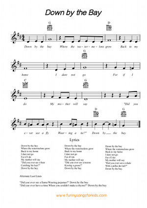 Down by the Bay Free Sheet Music
