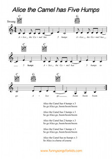 Alice the Camel has 5 Humps Free Sheet Music