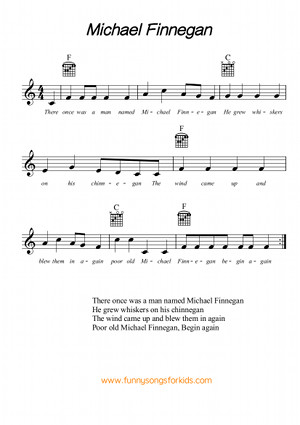 Michael Finnegan Free Sheet Music