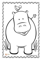 Free Hippo Coloring Page