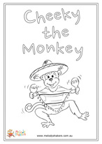 Cheeky the Monkey Coloring Page